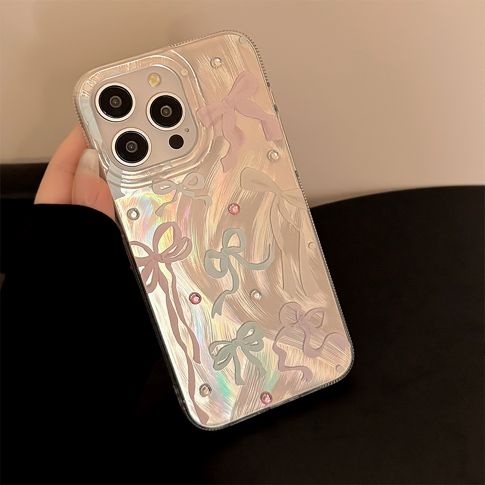 Phone Accessories Quotes - Korean Colorful Bowknot Diamond Stickers Phone