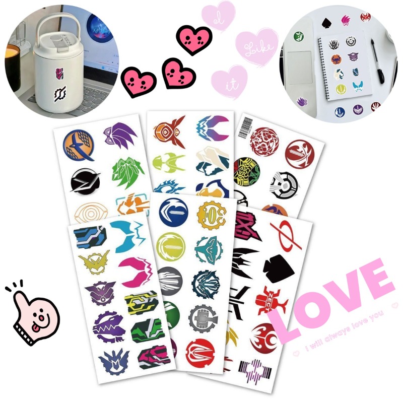 Phone Accessories Quotes - 60 Sheets Kamen Rider Logo Stickers