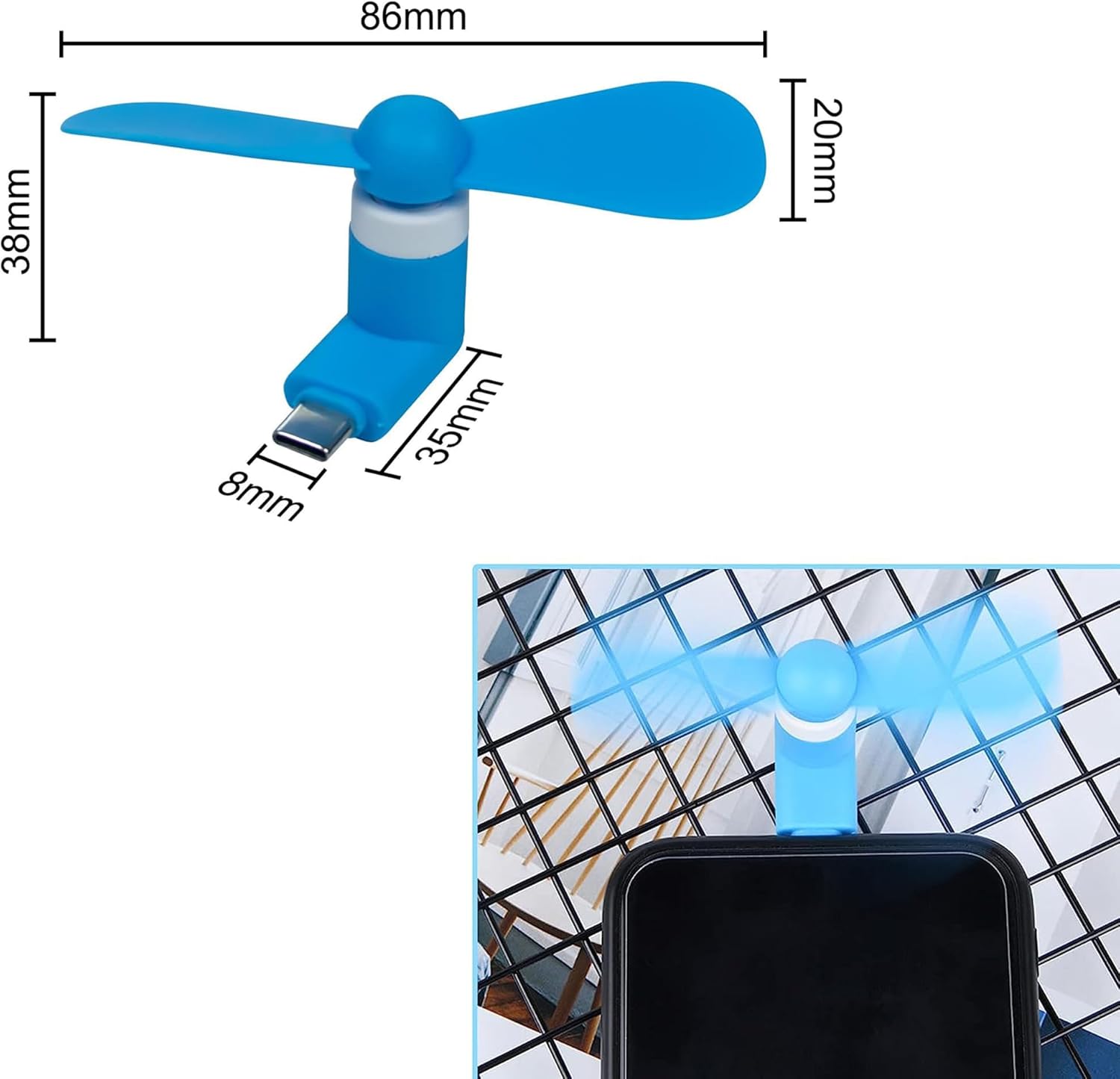 2pcs Type-C Mini Portable Micr - огляд і ціна Phone Cooling Fan